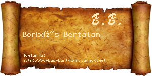 Borbás Bertalan névjegykártya
