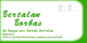 bertalan borbas business card